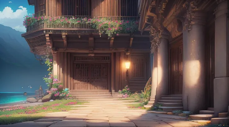extremely detailed CG unity 8k wallpaper, beautiful detailed glow, megapixel, light, no humans, <lora:howlsMovingCastleInterior_v3:0.4>, incredibly absurdres, (hawaiian shirt with buttons), hyper detail, pixel art, <lora:miaobishenghua_v10:2>, poor, ultra detailed, upsweep