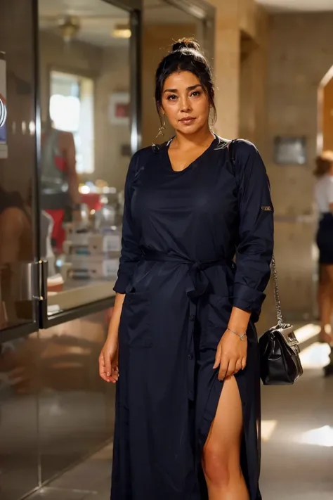 highres, (masterpiece:1.2), (best quality, highest quality),ultra highres, 8K, HDR, photograph of
<lora:Clinic_Waiting_Room:0.8> clinic-waiting-room, medical_clinic,
<lora:age_slider_v20:1.5>
((Isabella from Colombia):1.4), Mature Hispanic (nurse:1.3) from Peru, standing, talking to viewer,
<lora:Bun Hairstyle:0.3> bun_hairstyle
near-black hair in a tight single_hair_bun, hazel eyes, kind, caring, thoughtful, concerned, cheerful,
<lora:ClothingMedicalScrubs0:0.9> (wearing black scrubs:1.3), black footwear, (medical_scrubs:1.3),
wide hips, thick thighs,
<lora:Weight Slider:1.3> <lora:Skin Tone Slider:3.5> <lora:Distance Slider:1> <lora:Clothing Adjuster:-1>