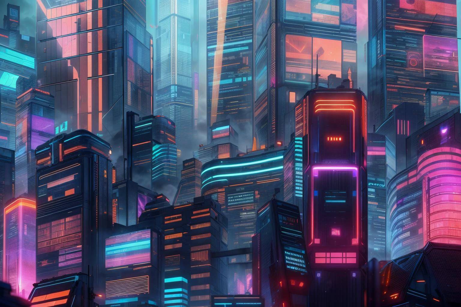 masterpiece, adstech, city skyline, highrise buildings, neon lights, light beams, holographic, (glowing lights:1.2), scifi, cyberpunk, vibrant, best quality, amazing details, <lora:AdsTech:1> <lora:add_detail:1>