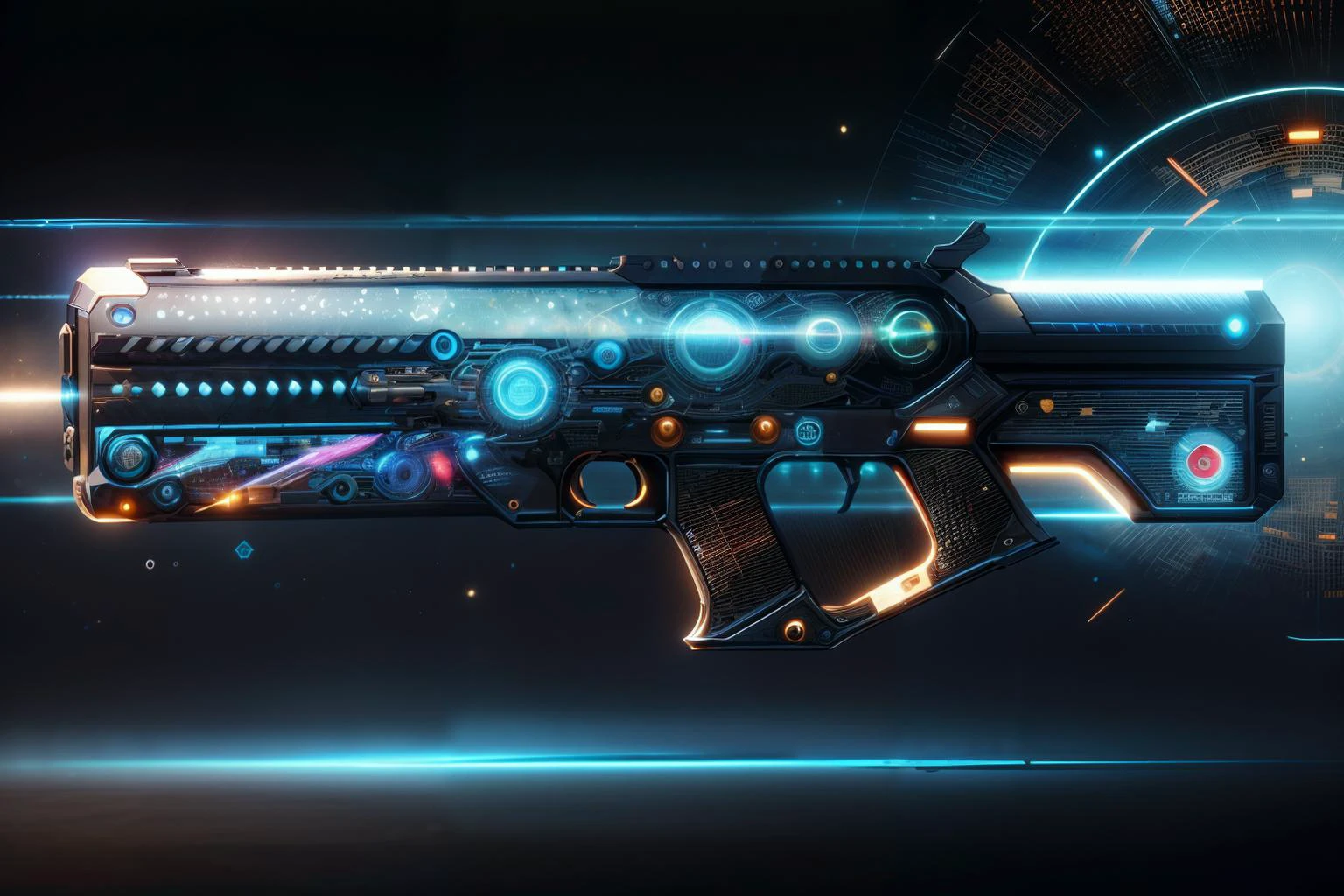 masterpiece, adstech, rifle, scifi, holographic, intricate, detailed, best quality, <lora:AdsTech:1> <lora:add_detail:0.7>
