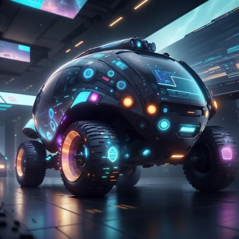 <lora:AdsTech-20:0.9>, adstech , scifi, colorful symbols, hologram,
ground vehicle,
