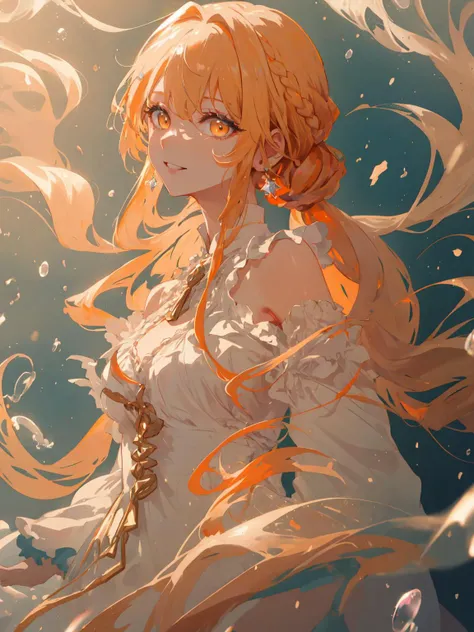 (masterpiece, best quality:1.2), ultra detailed, disheveled hair, illustration, solo, fashionable, fantasy, standing, looking at viewer, beautiful eyes, delicate beautiful face, (saturated pastel colors, colorful lighting:1.2), galaxy, flowing hair, windy, beautiful lighting, <lora:beautifulDetailedEyes_v10:0.6>, <lora:hewsV3-0.1-11-b29-bf16-D128-A1-1-ep64-768-DAdaptation-cosine:0.6>, <lora:wind:0.3>, <lora:OTS14N:0.35>, ohead, orange eyes, blond, smiling, french braids, lit face, front lit