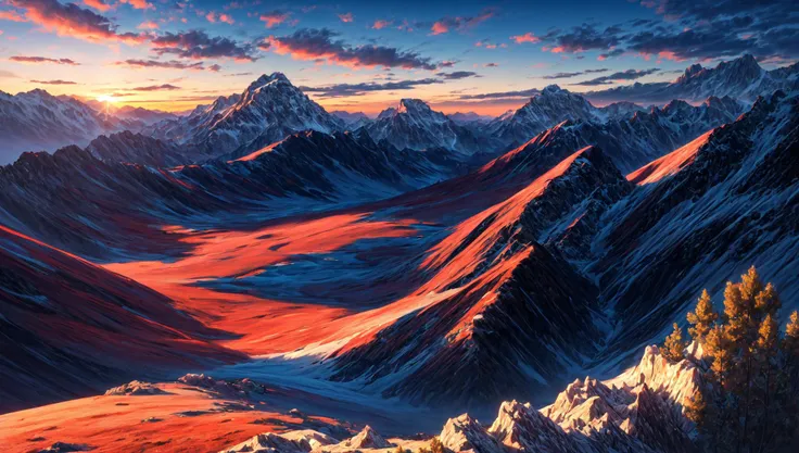 ((masterpiece:1.4,best quality)), cloud, outdoors
(mountains), scenery, sky, (dessert:1.4),
(early morning:1.4),morning red, high detail, abundant, 8k, high detail, wallpaper,
<lora:more_details:1.5>