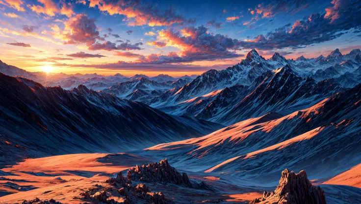((masterpiece:1.4,best quality)), cloud, outdoors
(mountains), scenery, sky, (dessert:1.4),
(early morning:1.4),morning red, high detail, abundant, 8k, high detail, wallpaper,
<lora:more_details:1.5>