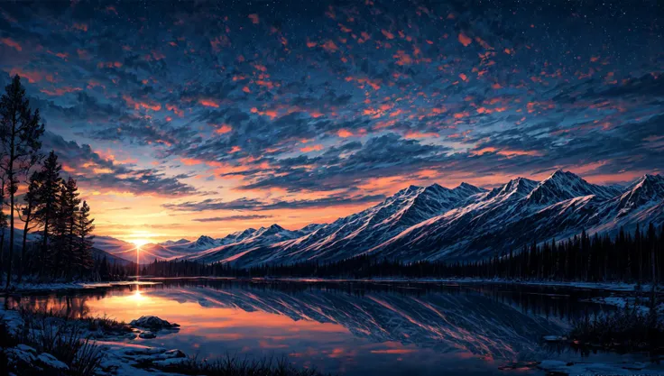 ((masterpiece:1.4,best quality)), cloud,  outdoors
(mountains), spring glade, scenery, sky, winter, 
(night:1.4), high detail, abundant, 8k, high detail, wallpaper,
<lora:more_details:1.5>