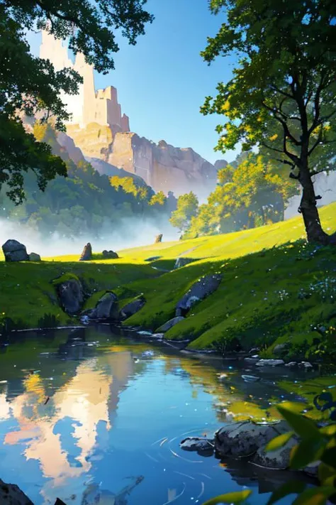 (masterpiece, best quality, ultra-detailed, best shadow), (detailed background, dark fantasy), (beautiful detailed face), high contrast, (best illumination, an extremely delicate and beautiful), ((cinematic light)), colorful, hyper detail, dramatic light, intricate details,
In the heart of Ireland, where misty hills meet ancient forests, lies a landscape steeped in myth and magic. As dawn breaks, the verdant countryside awakens with a symphony of color and life. Rolling hills, cloaked in emerald green, undulate like waves beneath a sky painted with hues of gold and rose. Wisps of mist dance among the trees, weaving enchantments that whisper secrets of old.
Amidst the ancient oaks and hawthorn groves, mystical creatures roam freely. Fairies flit between the ferns, their laughter tinkling like bells in the morning air. Centuries-old stone circles stand as silent sentinels, their weathered stones bearing witness to the passage of time and the tales of generations.
In the distance, a shimmering lake reflects the sky like a mirror, its surface rippling with the magic of unseen forces. Here, the Lady of the Lake is said to dwell, her ethereal presence felt in every whisper of the wind and every ripple on the water.
As the sun climbs higher in the sky, casting its warm glow over the land, the boundaries between the mortal world and the realm of myth blur. In this mystical landscape, legends come to life, and the stories of old are woven into the very fabric of the land.