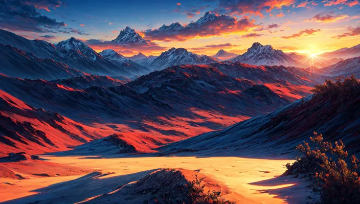 ((masterpiece:1.4,best quality)), cloud, outdoors
(mountains), scenery, sky, (dessert:1.4),
(early morning:1.4),morning red, high detail, abundant, 8k, high detail, wallpaper,
<lora:more_details:1.5>