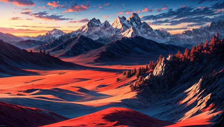 ((masterpiece:1.4,best quality)), cloud, outdoors
(mountains), scenery, sky, (dessert:1.4),
(early morning:1.4),morning red, high detail, abundant, 8k, high detail, wallpaper,
<lora:more_details:1.5>