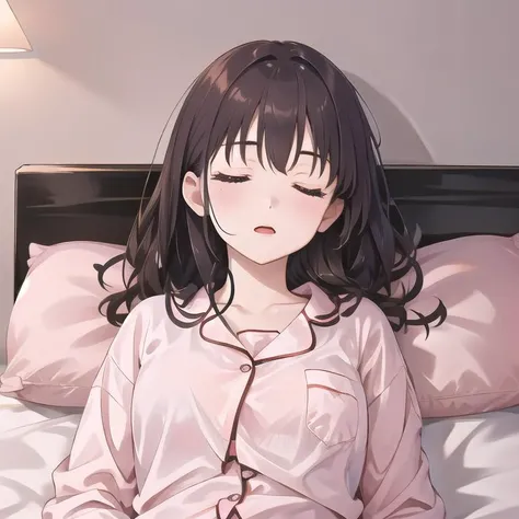 <lora:SleePeace:1>, sleepeace, 1girl, pajamas, bigg red moon light,, ultra_detailed:1.2, <lora:mix4:0.6>