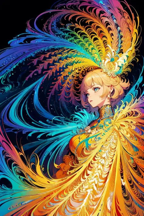 (masterpiece, top quality, best quality, official art, beautiful and aesthetic:1.2), (1girl), extreme detailed,(fractal art:1.3),colorful,highest detailed