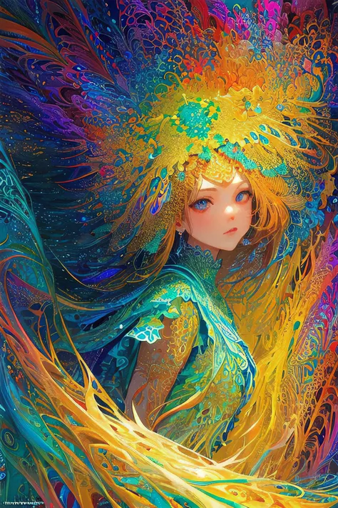 (masterpiece, top quality, best quality, official art, beautiful and aesthetic:1.2), (1girl), extreme detailed,(fractal art:1.3),colorful,highest detailed