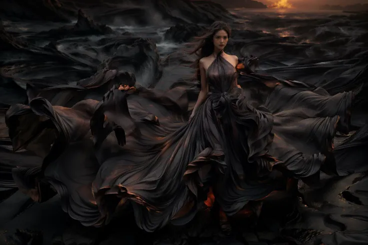 (8k, RAW photo, best quality,masterpiece:1.2),(realistic, photo-realistic:1.37),
1girl,long legs, full body,lava dress,simple background,ocean,
<lora:lavadress2:1> <lora:dressart_SDLife_Chiasedamme_v1.0:0.6> <lora:add_detail:0.3> <lora:more_details:0.3>