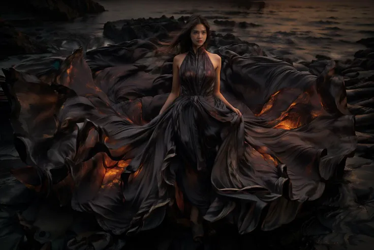 (8k, RAW photo, best quality,masterpiece:1.2),(realistic, photo-realistic:1.37),
1girl,long legs, full body,lava dress,simple background,ocean,
<lora:lavadress2:1> <lora:dressart_SDLife_Chiasedamme_v1.0:0.6> <lora:add_detail:0.3> <lora:more_details:0.3>