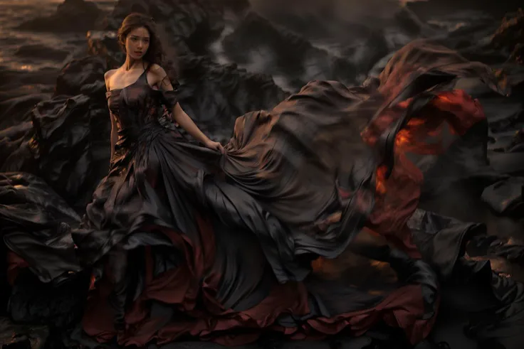 (8k, RAW photo, best quality,masterpiece:1.2),(realistic, photo-realistic:1.37),
1girl,long legs, full body,lava dress,simple background,ocean,
<lora:lavadress2:1> <lora:dressart_SDLife_Chiasedamme_v1.0:0.6> <lora:add_detail:0.3> <lora:more_details:0.3>