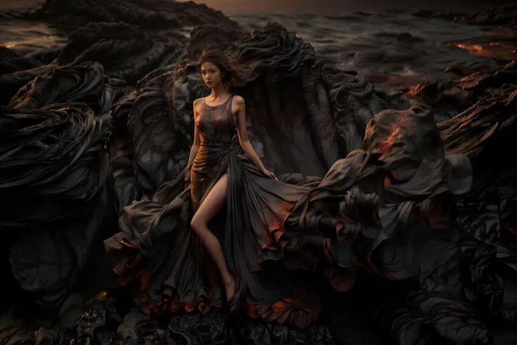 (8k, RAW photo, best quality,masterpiece:1.2),(realistic, photo-realistic:1.37),
1girl,long legs, full body,lava dress,simple background,ocean,
<lora:lavadress2:1> <lora:dressart_SDLife_Chiasedamme_v1.0:0.6> <lora:add_detail:0.3> <lora:more_details:0.3>