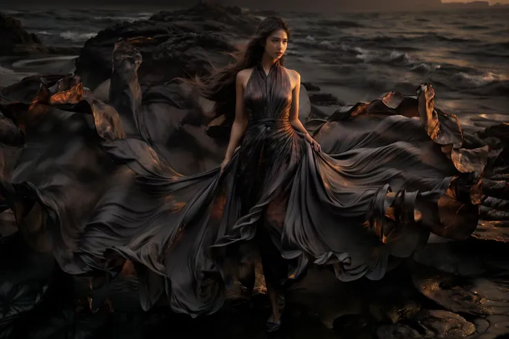 (8k, RAW photo, best quality,masterpiece:1.2),(realistic, photo-realistic:1.37),
1girl,long legs, full body,lava dress,simple background,ocean,
<lora:lavadress2:1> <lora:dressart_SDLife_Chiasedamme_v1.0:0.6> <lora:add_detail:0.3> <lora:more_details:0.3>