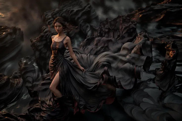 (8k, RAW photo, best quality,masterpiece:1.2),(realistic, photo-realistic:1.37),
1girl,long legs, full body,lava dress,simple background,ocean,
<lora:lavadress2:1> <lora:dressart_SDLife_Chiasedamme_v1.0:0.6>