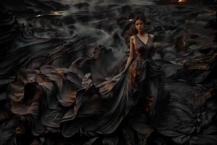 (8k, RAW photo, best quality,masterpiece:1.2),(realistic, photo-realistic:1.37),
1girl,long legs, full body,lava dress,simple background,ocean,
<lora:lavadress2:1> <lora:dressart_SDLife_Chiasedamme_v1.0:0.6> <lora:add_detail:0.3> <lora:more_details:0.3>