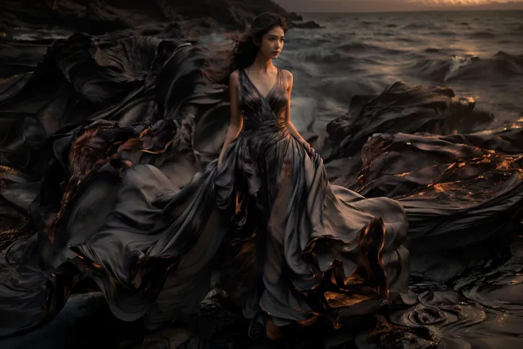 (8k, RAW photo, best quality,masterpiece:1.2),(realistic, photo-realistic:1.37),
1girl,long legs, full body,lava dress,simple background,ocean,
 <lora:lavadress2:1> <lora:dressart_SDLife_Chiasedamme_v1.0:0.6>  <lora:add_detail:0.3> <lora:more_details:0.3>
