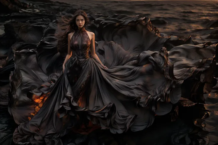 (8k, RAW photo, best quality,masterpiece:1.2),(realistic, photo-realistic:1.37),
1girl,long legs, full body,lava dress,simple background,ocean,
<lora:lavadress2:1> <lora:dressart_SDLife_Chiasedamme_v1.0:0.6> <lora:add_detail:0.3> <lora:more_details:0.3>
