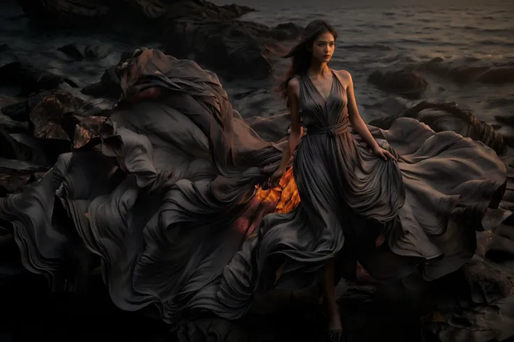 (8k, RAW photo, best quality,masterpiece:1.2),(realistic, photo-realistic:1.37),
1girl,long legs, full body,lava dress,simple background,ocean,
<lora:lavadress2:1> <lora:dressart_SDLife_Chiasedamme_v1.0:0.6> <lora:add_detail:0.3> <lora:more_details:0.3>