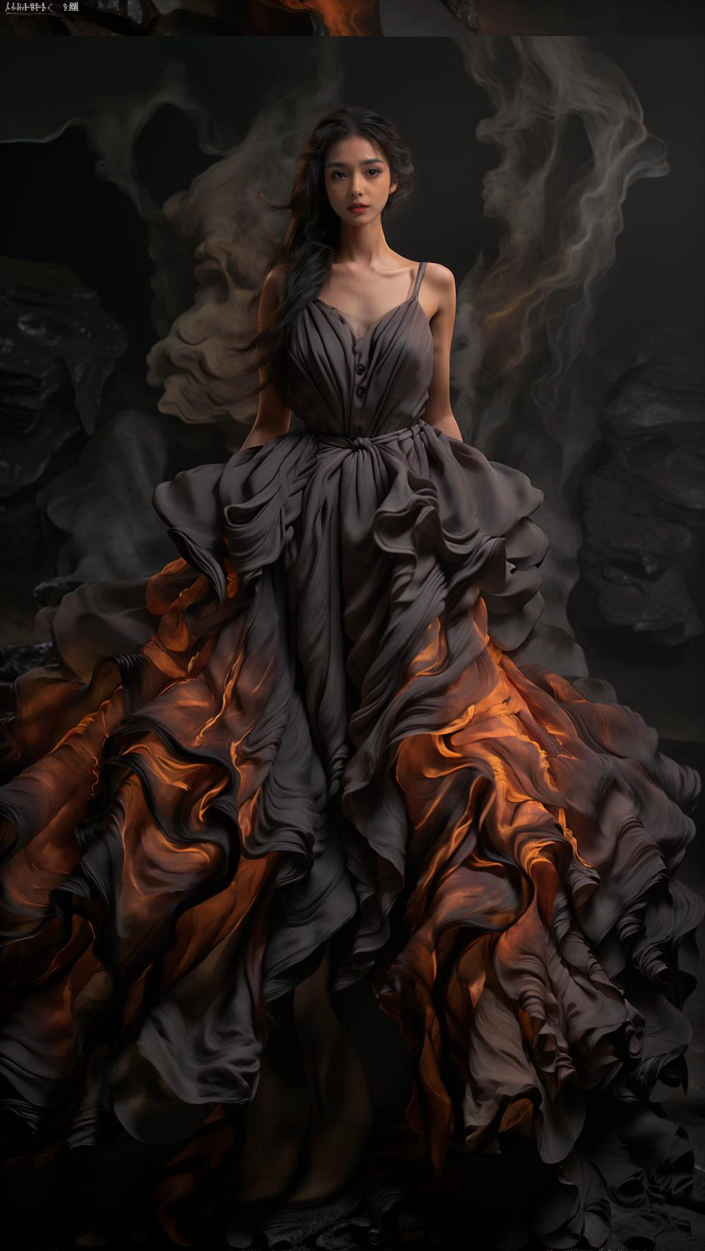 (8k, RAW photo, best quality,masterpiece:1.2),(realistic, photo-realistic:1.37),
1girl,long legs, full body,lava dress,simple background,ocean,
<lora:lavadress2:1.2> <lora:dressart_SDLife_Chiasedamme_v1.0:0.6>