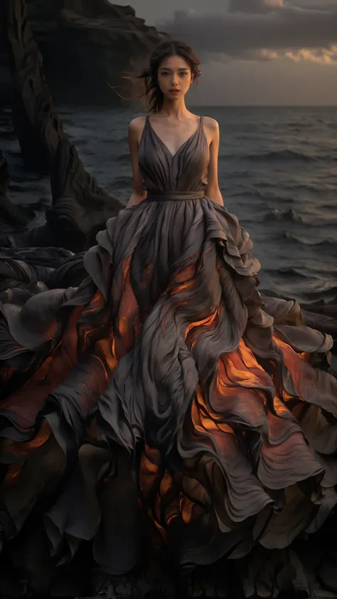 (8k, RAW photo, best quality,masterpiece:1.2),(realistic, photo-realistic:1.37),
1girl,long legs, full body,lava dress,simple background,ocean,
 <lora:lavadress2:1> <lora:dressart_SDLife_Chiasedamme_v1.0:0.6>