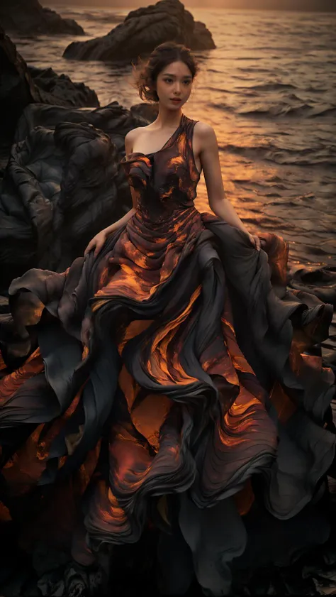 (8k, RAW photo, best quality,masterpiece:1.2),(realistic, photo-realistic:1.37),
1girl,long legs, full body,lava dress,simple background,ocean,
<lora:lavadress2:1> <lora:dressart_SDLife_Chiasedamme_v1.0:0.6>