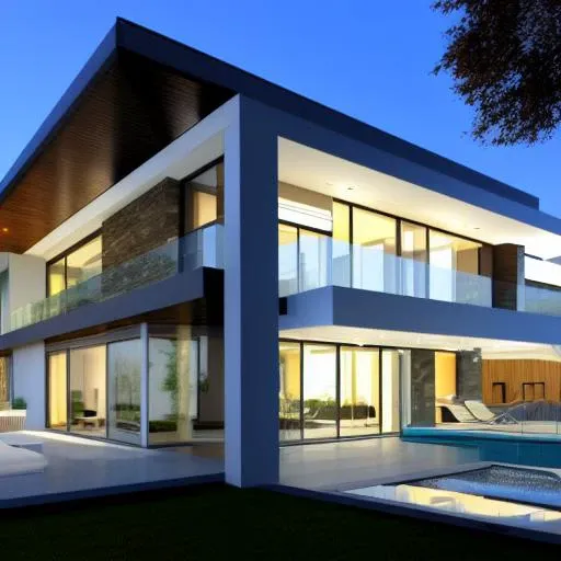 <lora:gdmextlora:0.40> luxury modern house
