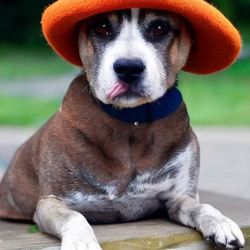 a dog wearing a hat