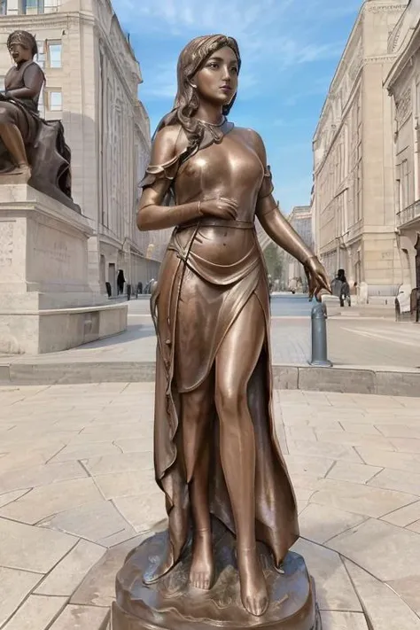 create a female statue from Greece in high definition