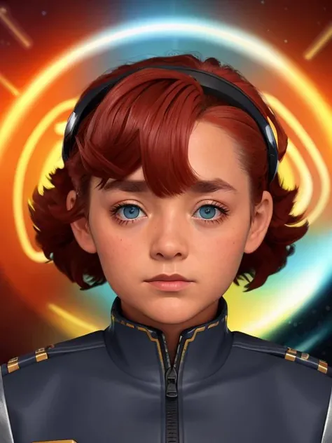 masterpiece, in space cab, (realistic:1.2), best quality, 8K, HDR, ultra-detailed, 
portrait Suletta Mercury, teen girl, big eyes, Thick short eyebrows, red hair, bronzed skin, 
Gundam THE WITCH FROM MERCURY, detailed face,