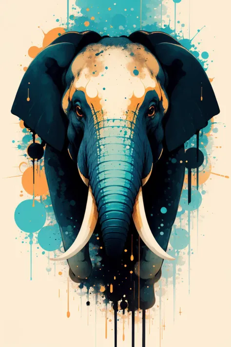 <lora:Sy3:.9> close up, (Asian Elephant) in the Sy3 style, dripping