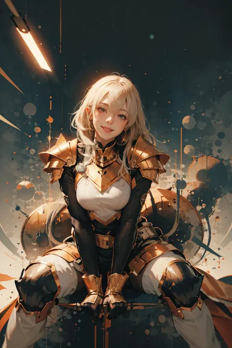 <lora:Sy3:1> close up, portrait, knight, , female wearing gold armor, light smile, sy3 art style