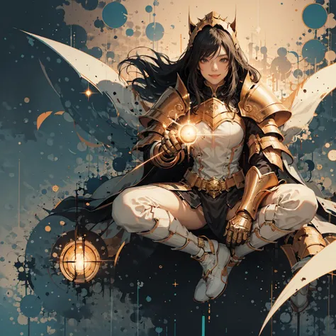 <lora:Sy3:1> close up, portrait, knight, , female wearing gold armor, light smile, sy3 art style