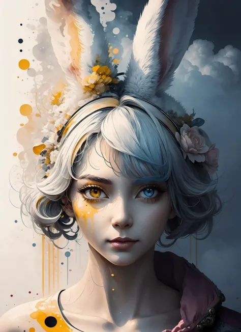 masterpiece, best quality, (rabbit) woman, large eyes, (cartoon), splashing, abstract, psychedelic, (neon:0.8), extremely detailed, (white background:1.3), ink, (creative:1.3), intricate detail, (pretty face), dynamic lighting, natural lighting, (yellow:1.3), photorealistic, sy3 <lora:Sy3:0.4> <lora:ink-0.1-3-b28-bf16-D128-A1-1-ep64-768-DAdaptation-cosine:1> ADDCOL
(style of Kim Keever), fog, clouds, masterpiece, best quality, (rabbit) lady, large eyes, (cartoon), (neon:0.8), extremely detailed, (creative:1.3), intricate detail, (pretty face), dynamic lighting, natural lighting, (blue), pink