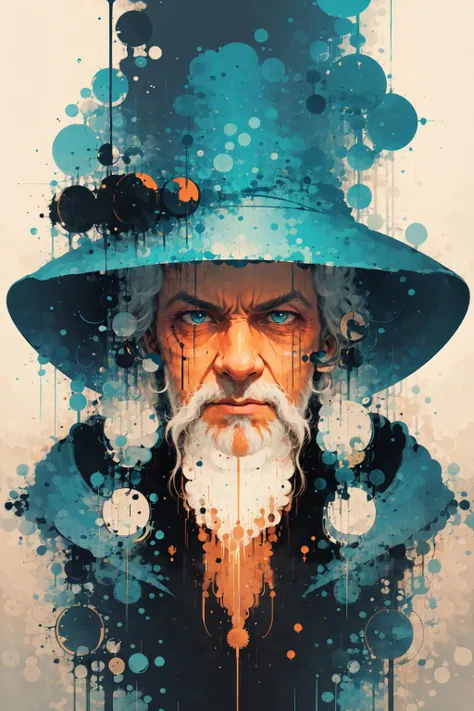 <lora:Sy3:1> close up portrait, gandalf summoning, sy3