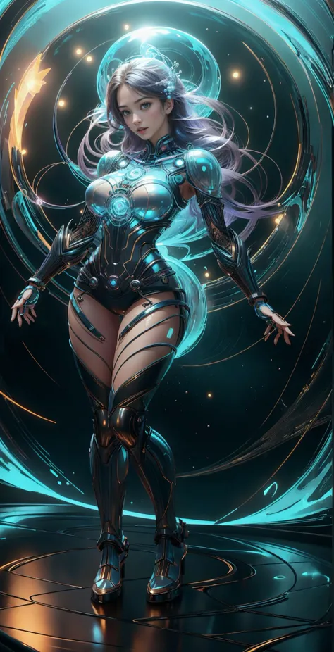 (Full body shot:1.4), 1girl, 22 years old, (glass clothes:1.4), large breasts, long black hair, red eyes, <lora:breastsizeslideroffset:0.3>, <lora:PerfectFullBreasts-fCV3.5:0.3>, breasts, EPKr1st1nKr3uk, <lora:ScienceDNAStyle:1>, ScienceDNAStyle, <lora:luminous body:1>, (covered nipples:1.5), ((strappy heels:1.2)), (science fiction:1.5), (Dynamic pose),
perfect lighting, (masterpiece:1), (best_quality:1), ultra high res, 4K, ultra-detailed, photography, 8K, HDR, highres, (absurdres:1.2), (bokeh:1.2), professional photograph, <lora:PlasmaTech:1>, plasmatech, scifi, plasma filaments, glass, purple hues,