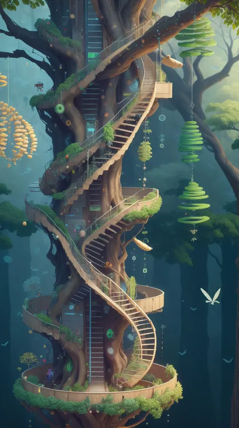 <lora:ScienceDNAStyle:1>ScienceDNAStyle sycamore seed pods spiraling down from the treetop like helicopters, (Masterpiece:1.3) (best quality:1.2) (high quality:1.1)