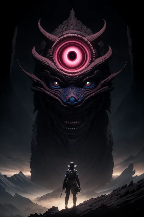 eldmeisterog An all seeing eye standing on a distant planet, digital illustration, artstation, intricate, highly detailed, smooth, vibrant colors, sharp focus, action pose, art by ruan jia and mandy jurgens and artgerm and wayne barlowe and greg rutkowski and zdislav beksinski, 8k, 4k, (highres:1.1), best quality;