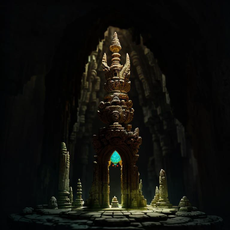 INIT_PROMPT ancient temple carved in opal, desolate and lush landscape, moody, :: by Jeff Koons, Dan McPharlin Daniel Merrian :: ornate, dynamic, particulate, rich colors, intricate, elegant, highly detailed, centered, artstation, smooth, sharp focus, octane render, 3d. C++ARAVAGGIO_EMB_endprompt