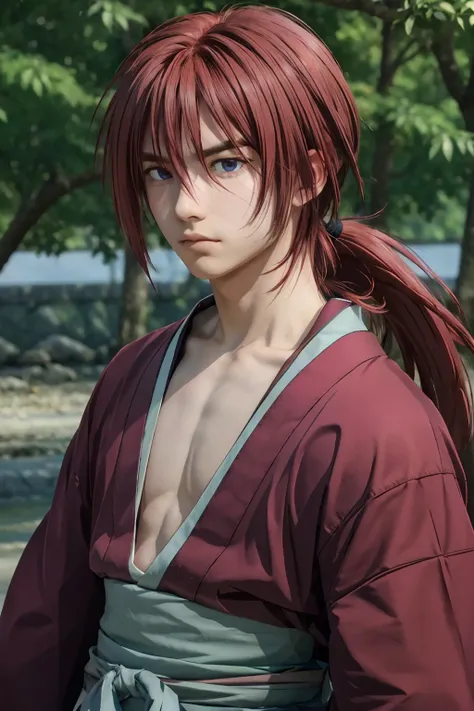 SamuraiXQuiron man,
solo, long hair, 1boy, ponytail, , male focus, red hair, japanese clothes,scar, katana, sheath, hakama, samurai, close-up, eye focus, orange hair,
<lora:quiron_SamuraiX_v1_Lora:0.77>