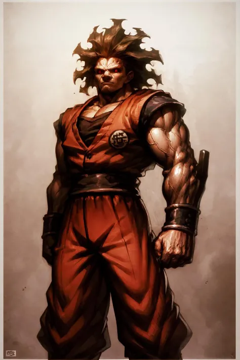 bersecar, male focus, muscular,  (dark skin:0.4), red eyes, manly, turtleschooluniform <lora:bersecar_V2-10:1>   <lora:HeadpatPOVV2:1> <lora:SonGokusOutfit:1>