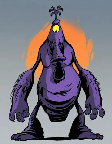 lesh&k&, N&ghtV&s&t0r, purple skin, monster, proboscis, cyclops, looking at viewer, posing, full body shot, score_9, score_8_up, score_7_up, score_6_up, lesh&k&, N&ghtV&s&t0r, purple skin, monster, proboscis, cyclops, looking at viewer, posing, full body shot, score_9, score_8_up, score_7_up, score_6_up, intricate, elegant, highly detailed, extremely beautiful, sharp focus, very