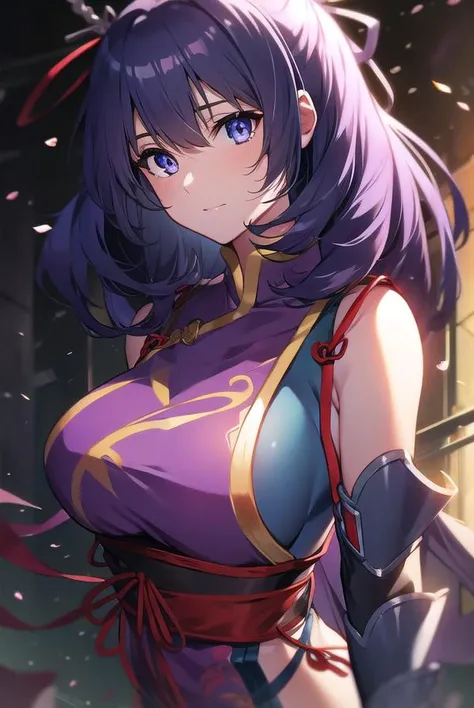 maorixia, <lyco:maorixia-lyco-nochekaiser:1>,
mao rixia, blue eyes, purple hair,
BREAK chinese clothes, gauntlets, mary janes, thighhighs,
BREAK looking at viewer,
BREAK outdoors,
BREAK <lora:GoodHands-vanilla:1>, (masterpiece:1.2), best quality, high resolution, unity 8k wallpaper, (illustration:0.8), (beautiful detailed eyes:1.6), extremely detailed face, perfect lighting, extremely detailed CG, (perfect hands, perfect anatomy),