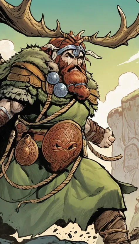comic Cinematic scene, hero view, d4d druid <lora:diablo_4_druid_xl_v1:1>, action pose, detailed background, masterpiece, best quality, high quality, highres, absurdres . graphic illustration, comic art, graphic novel art, vibrant, highly detailed