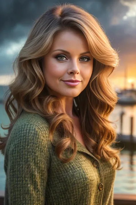 RebH0lTTXV1D,
a beautiful smiling woman posing for masterpiece photo, wearing a green 60s tweed dress, (harbor ambience:1.5), (stormy weather:1.3),
(professional photo shooting), (high buget photo), (extremely detailed skin), (flawless skin), (model pose), (highly detailed facial features),
(perfect color grading), (High-quality textures and materials), (perfect setup and environments:1.9), (accurate light and shadow effects), (perfect visual quality),
(natural light), (high quality photography), (intricate details), (8k), (HDR), (sharp focus), (close-up portrait:1.2), (dark atmosphere:1.2)