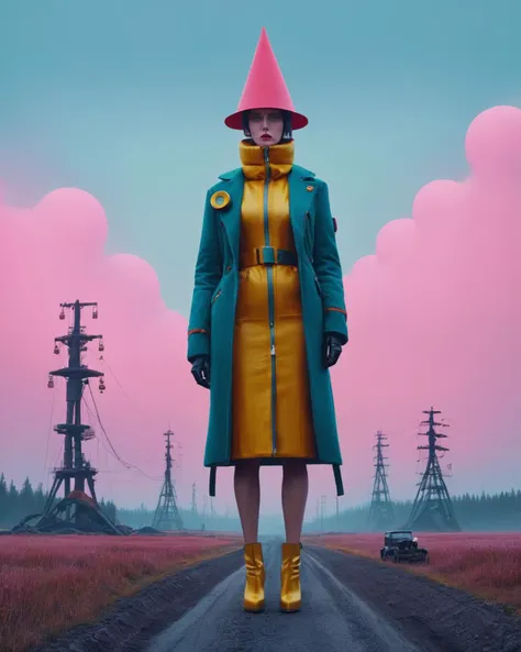 weird fashion, fashion photography , crazy fashion, by simon stalenhag,, cinematic,<lora:weird_fashion:1.0>