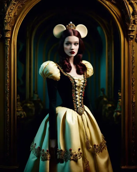 weird fashion, fashion photography , inspired by classical Disney in creepy style<lora:weird_fashion:1.0>