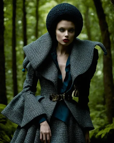 weird fashion, fashion photography , crazy fashion, by angela deane, , cinematic,<lora:weird_fashion:1.0>